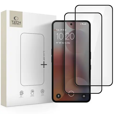 Tech-Protect Glass Fit+ černá / Tvrzené sklo / Nothing Phone 3A, 3A Pro / 2 kusy