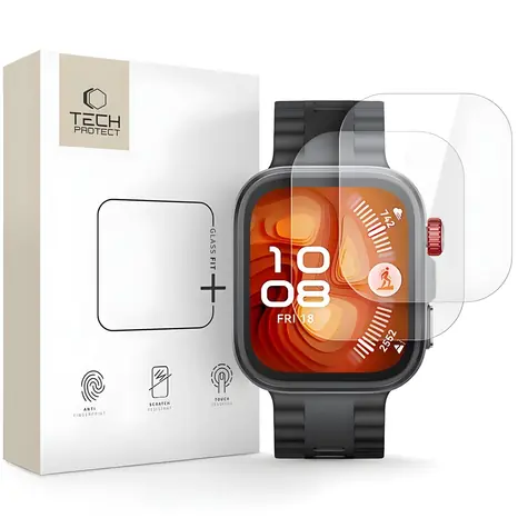 Tech-Protect Glass Fit+ pro Huawei Watch Fit 4 Pro čirá / Ochranné sklo / Tvrzené sklo / 2 ks