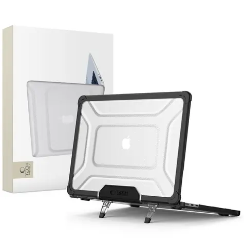 Tech-Protect SmartShell Pro průhledná/černá / Kryt pro Apple MacBook Air 13