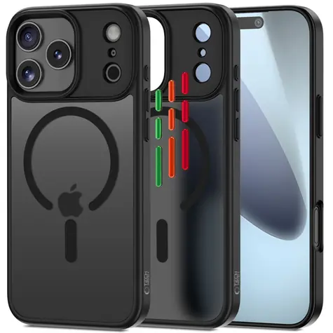 Tech-Protect MagMat XT matná černá / Kryt pro Apple iPhone 17 Pro / MagSafe / sada 4 ks