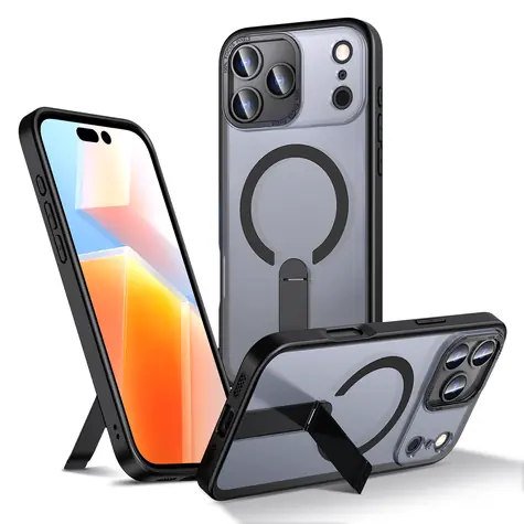 Hurtel Hybrid Armor X černá / Kryt / Apple iPhone 17 Pro / MagSafe / se stojánkem