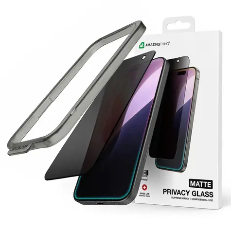 AmazingThing Titan FusionFilter 7 Matte Privacy iPhone 17 Pro Max / Ochranné sklo / Privacy filtr / Tvrzené sklo