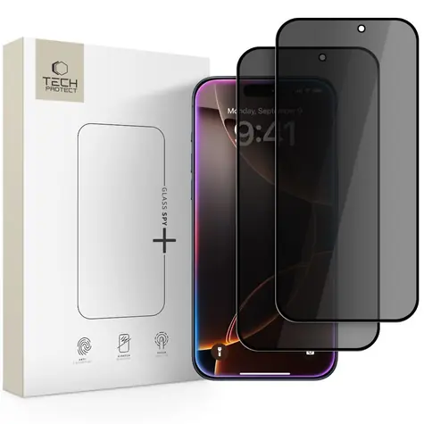 Tech-Protect Glass Spy+ 2 Pack / Ochranné sklo / Privacy / Apple iPhone 16 Pro Max a 17 Pro Max