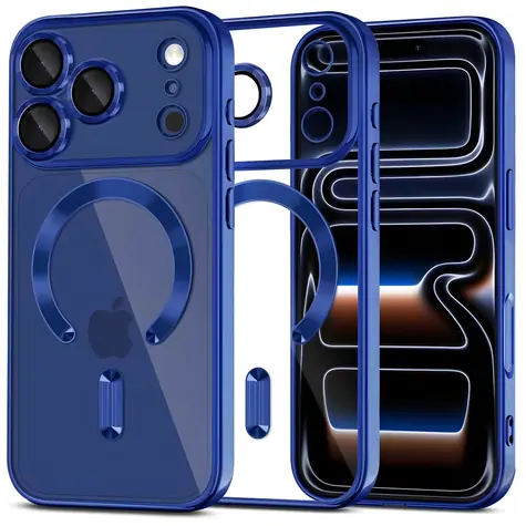 Tech-Protect MagFlex průhledná tmavě modrá / Kryt pro Apple iPhone 17 Pro Max / MagSafe