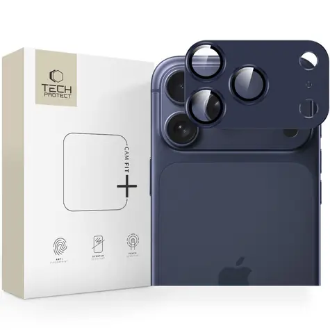 Tech-Protect Camfull Fit+ tmavě modrá / Sklo na fotoaparát / Apple iPhone 17 Pro