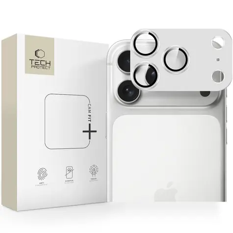 Tech-Protect Camfull Fit+ stříbrná / Ochranné sklo na fotoaparát / Apple iPhone 17 Pro