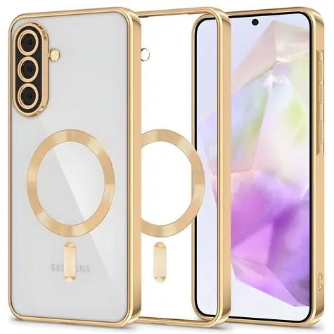 Tech-Protect MagFlex průhledná zlatá / Zadní kryt / Samsung Galaxy A37 5G / MagSafe