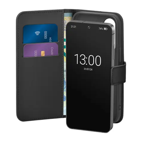 Puro Eco-Leather pouzdro pro Samsung Galaxy S26 černé / Pouzdro / Peněženkové / Eko-kůže / Flip