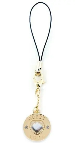 Guess Heart Diamond Charm / Řemínek na telefon s přívěskem / Srdce se štrasovými kamínky