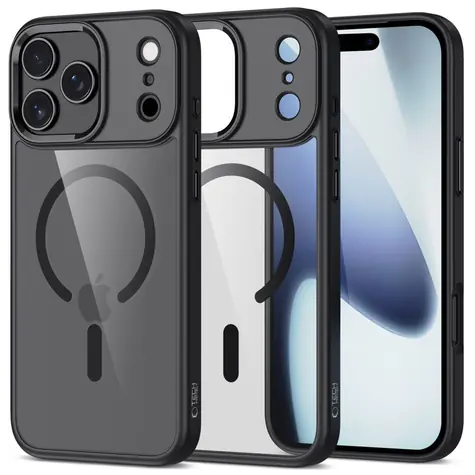 Tech-Protect MagMat průhledná černá / Kryt pro Apple iPhone 17 Pro / MagSafe