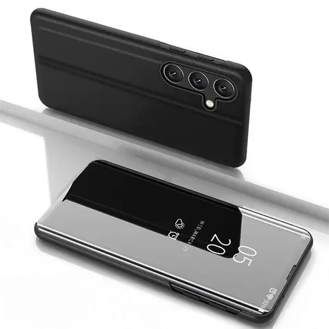 Hurtel Clear View flipové pouzdro pro Samsung Galaxy S25+ černá / Pouzdro / Flip / Průhledné