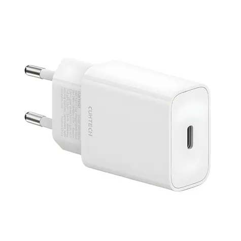 Cuktech 20W bílá / Nabíječka / USB-C / 20W / EU vidlice