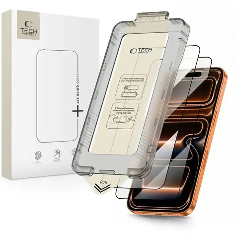 Tech-Protect Quick Set+ 2ks černá / Ochranné sklo / Apple iPhone 17 Pro Max / Tvrzené sklo