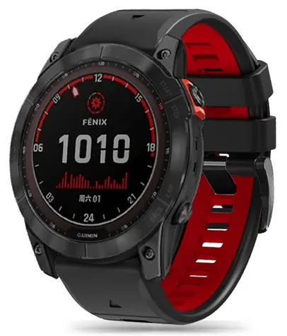 Tech-Protect IconBand Pro černo-červená / Řemínek / Garmin Fenix 3 & 5X & 3HR & 5X Plus & 6X & 6X Pro & 7X