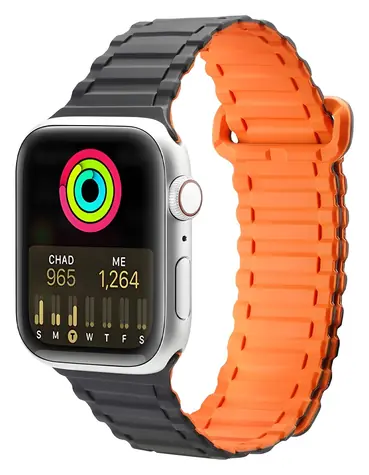 Dux Ducis Armor řemínek černá / Řemínek / Apple Watch SE, Series 9-1 / 38, 40, 41 mm / silikonový, magnetické zapínání