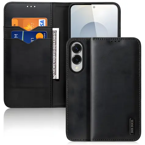 Dux Ducis Hivo Samsung Galaxy S25 Edge černá / Pouzdro / flip / RFID ochrana karet / kožené