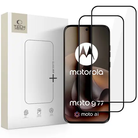 Tech-Protect Glass Fit+ sklo pro Motorola Moto G67, G77 černé / Ochranné sklo / 2 ks v balení