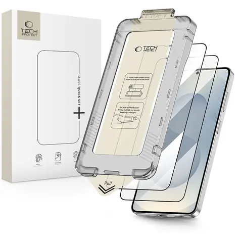 Tech-Protect Quick Set+ pro Samsung Galaxy S26+ černé / Ochranné tvrzené sklo / 2,5D / 2 ks