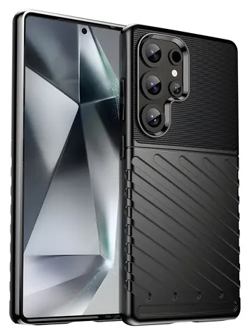 Hurtel Thunder Case černá / Odolný silikonový kryt / Samsung Galaxy S25 Ultra