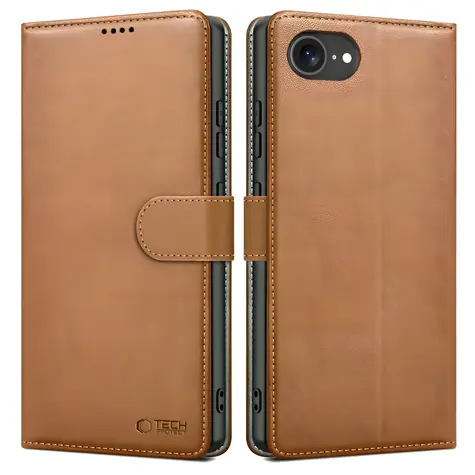 Tech-Protect Wallet hnědá / Peněženka / Apple iPhone 16e, 17e