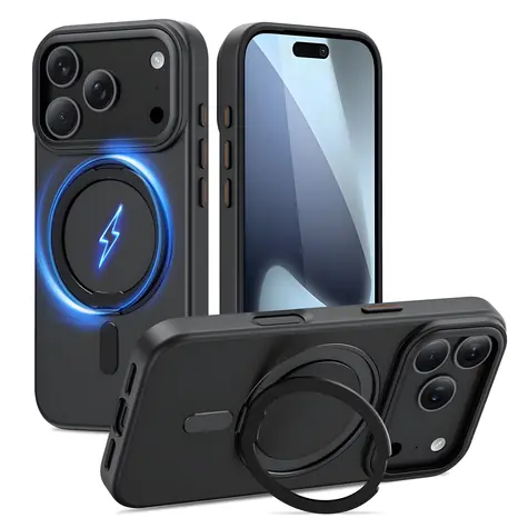 Tech-Protect MagRing MagSafe matná černá / Kryt / Apple iPhone 17 Pro / MagSafe / otočný ring 360°