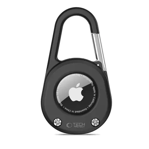 Tech-Protect Slidelock Carabiner černá / Klíčenka s karabinou / Apple AirTag 1/2