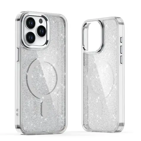 Hurtel Glitter Case bílá / Kryt / Samsung Galaxy A36 5G / MagSafe / Třpytivý vzhled