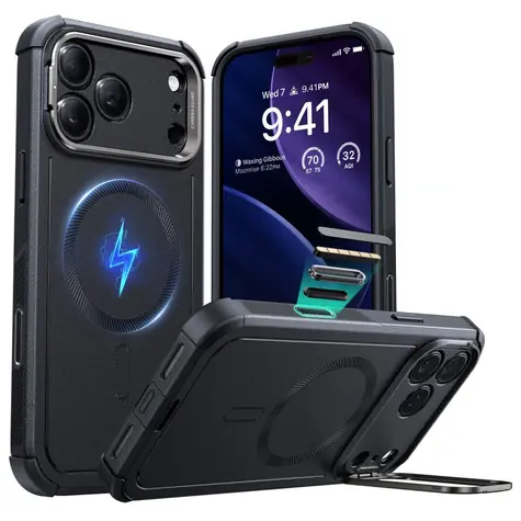 ESR Cyber Kickstand černá pro Apple iPhone 17 Pro / Kryt / MagSafe / výklopný stojánek