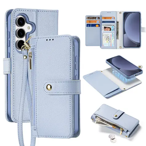 Dux Ducis Lawa modrá / Pouzdro / Samsung Galaxy S25+ / Kůže / Odnímatelná peněženka / MagSafe