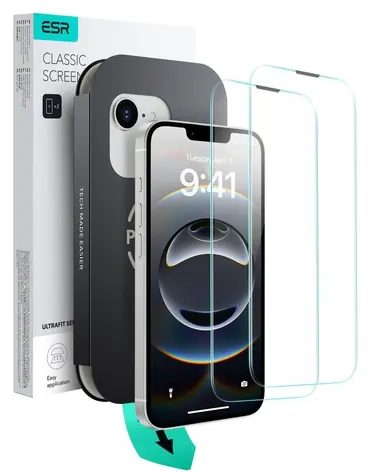 ESR UltraFit ochranné sklo iPhone 13/13 Pro/14/16e/17e / Ochranné sklo / Tvrzené sklo / 2 ks