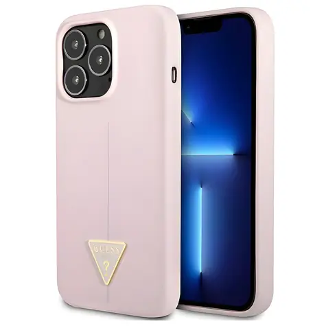 Guess Silicone Triangle fialová / Zadní kryt / Apple iPhone 13 Pro, iPhone 13 / 6,1