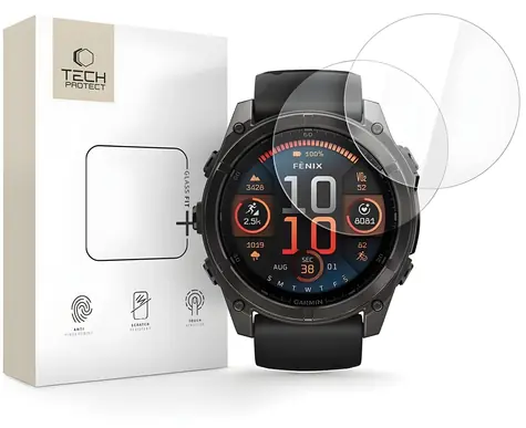 Tech-Protect Glass Fit+ sklo pro Garmin Fenix 8 51mm čiré / Ochranné tvrzené sklo / 2 ks v balení