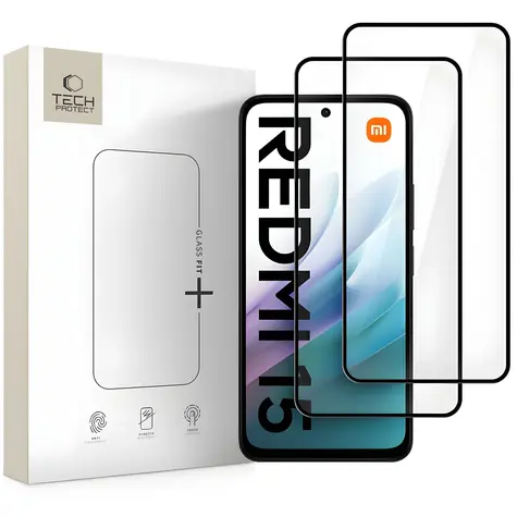 Tech-Protect Glass Fit+ černá 2ks / Ochranné sklo / Xiaomi Redmi 15 4G/5G / Tvrzené