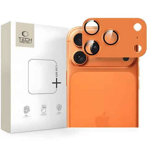 Tech-Protect Camfull Fit+ oranžové / Sklo na fotoaparát / Apple iPhone 17 Pro