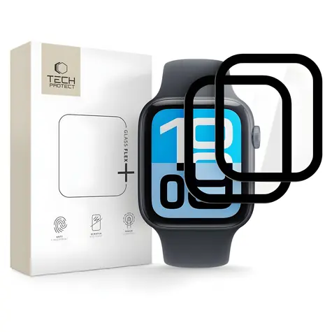 Tech-Protect Glass Flex+ Apple Watch 44mm černá / Ochranné sklo / Hybridní / 2 ks