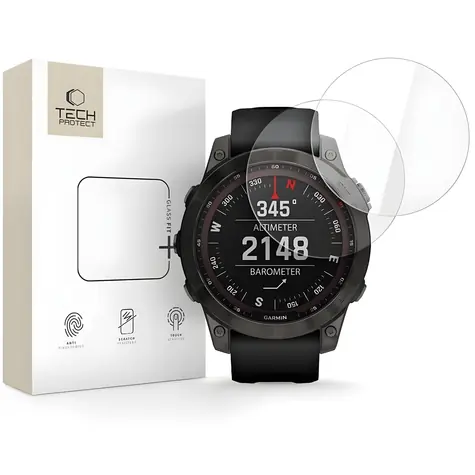Tech-Protect Glass Fit+ transparentní / Ochranné sklo / pro Garmin Fenix 7X, 7X Pro / tvrzené / 2 ks v balení