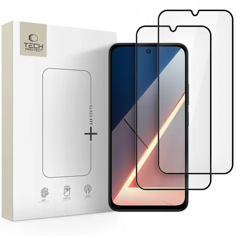 Tech-Protect Glass FIT+ černá / Tvrzené sklo / Xiaomi Poco M7 / 2 ks