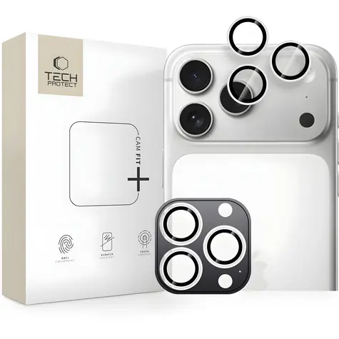 Tech-Protect Camring Fit+ stříbrná / Ochranný kryt fotoaparátu / Apple iPhone 14-17 Pro/Pro Max