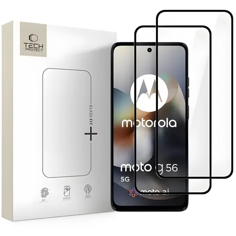 Tech-Protect Glass FIT+ černá / Tvrzené sklo / Motorola Moto G56 5G / 2 ks