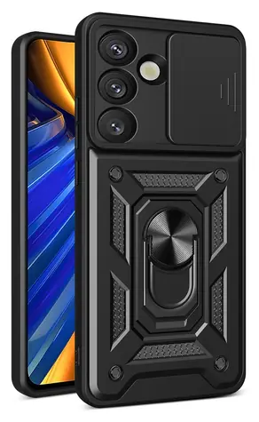 Hurtel Hybrid Armor CamShield pro Samsung Galaxy S26+ černá / Kryt / Ochrana objektivu fotoaparátu