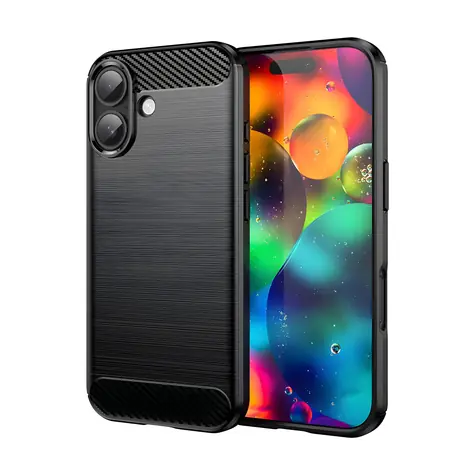 Hurtel Carbon Case černá / Kryt / Apple iPhone 17 / karbonový vzhled