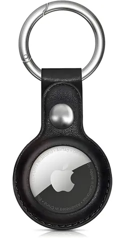 Hurtel Kožené pouzdro PU pro Apple AirTag černá / Pouzdro / PU kůže