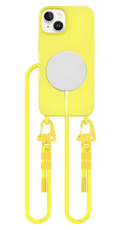 Tech-Protect Magnecklace žlutá / Kryt / Apple iPhone 14 / MagSafe / s poutkem na krk