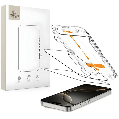 Tech-Protect Quick Set+ 2ks / Ochranné sklo / Apple iPhone 16 Pro / Tvrzené sklo