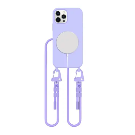 Tech-Protect MagNecklace levandulová / Kryt / Apple iPhone 12/12 Pro / MagSafe / se šňůrkou