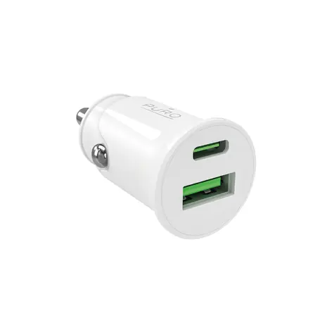 Puro PRO LITE bílá / Autonabíječka / USB-A + USB-C / PD 20W