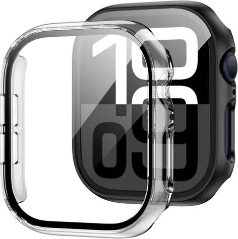 Tech-Protect Defense360 čirá / Ochranné pouzdro s temperovaným sklem / Apple Watch 10 46 mm