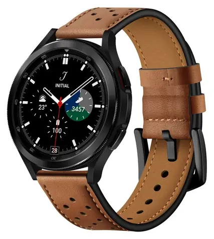 Tech-Protect kožený řemínek hnědá / Řemínek / pro Samsung Galaxy Watch 4, 5, 5 Pro, 6, 7, FE