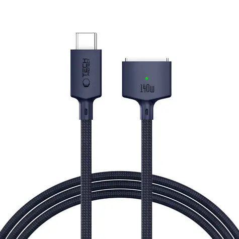 Tech-Protect Ultraboost MMC01 tmavě modrá / Nabíjecí kabel / USB-C - MagSafe 3 / 140W / 2 m