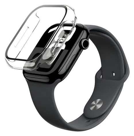 AmazingThing Radix Glass Case pro Apple Watch 46mm čirá / Ochranný kryt / Tvrzené sklo
